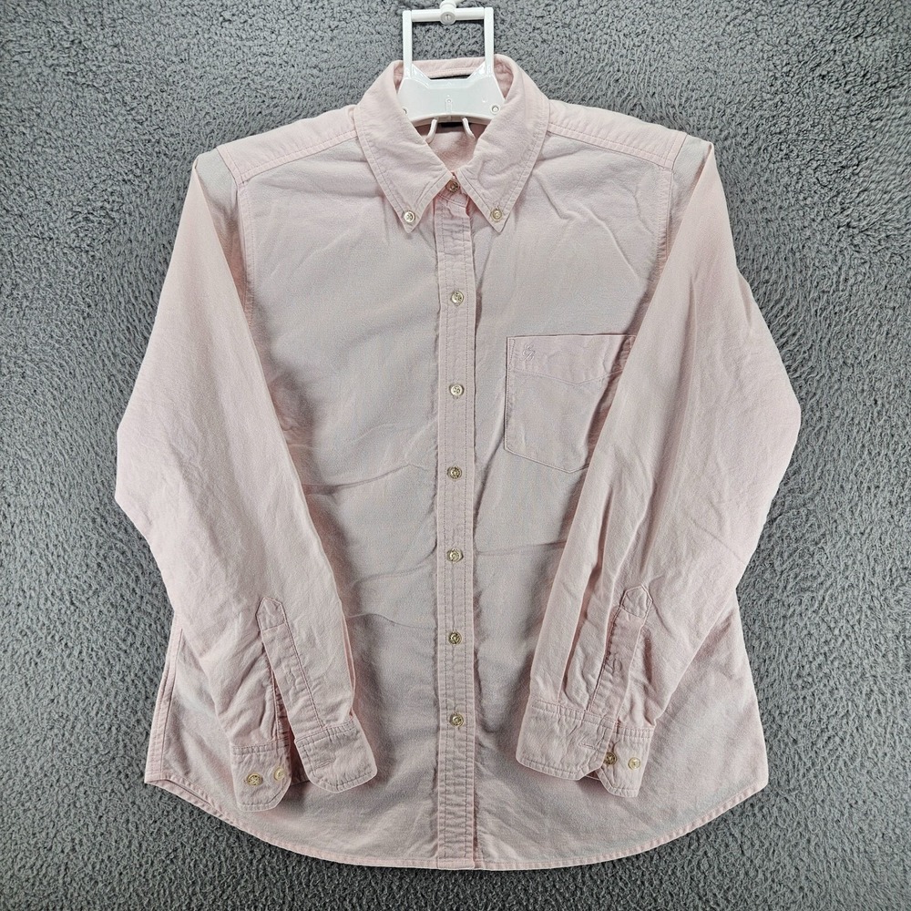 Eddie Bauer Womens Medium Pink Cotton Oxford Button Down Long Sleeve Shirt